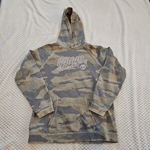 G Grom Boys Camo Hoodie Sweatshirt Fleece Lined Hooded Logo Pockets Size Large